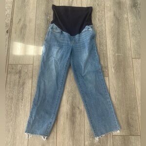 Pink blush maternity jeans